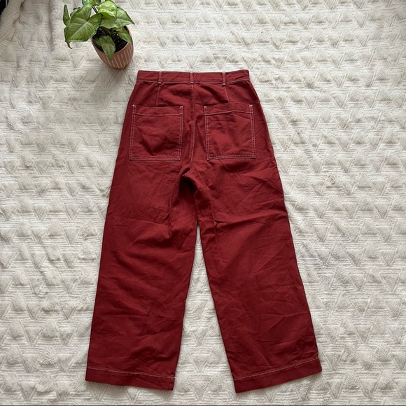 Urban Outfitters BDG Contrast Stitch Workwear Jeans in Red - Picture 6 of 7
